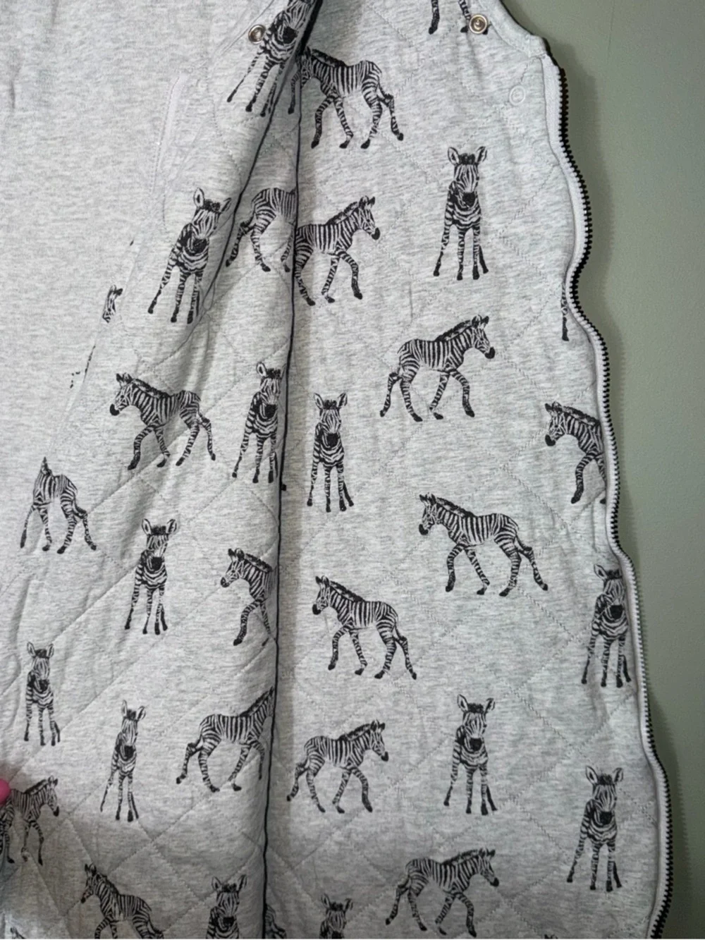 Plum Gray Zebra‎ Print Sleep Sack - Soft Sleeveless Pajama Sack 2.5 Tog